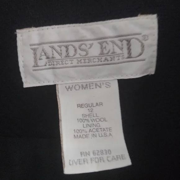 Land's End Women's Black Wool Woven Blazer 12 - Picture 9 of 11